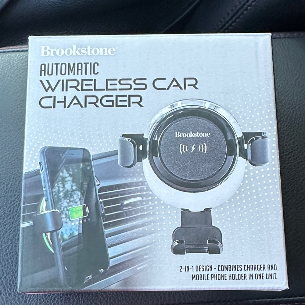 Brookstone Automatic Wireless Charger in Black and Silver